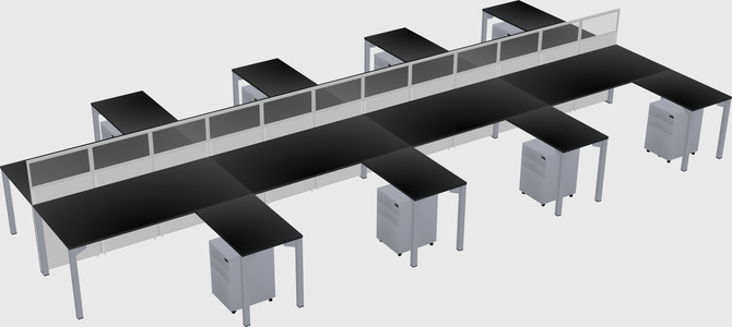 Shared l-shape cubicle