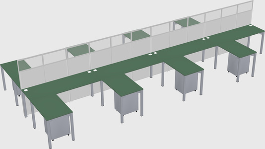 Shared l-shape cubicle