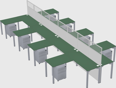 Shared l-shape cubicle