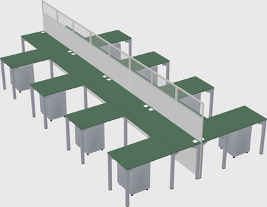 Shared l-shape cubicle