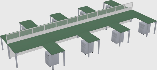 Shared l-shape cubicle