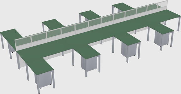 Shared l-shape cubicle