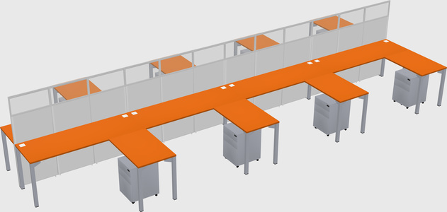 Shared l-shape cubicle