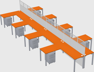 Shared l-shape cubicle