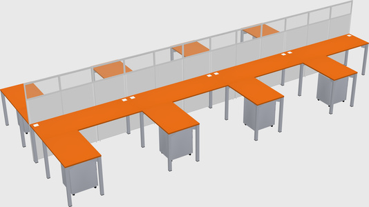 Shared l-shape cubicle