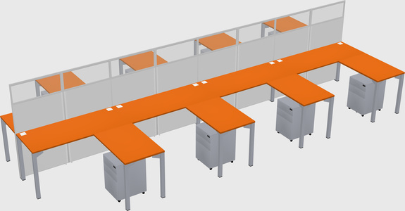 Shared l-shape cubicle