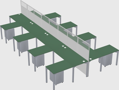 Shared l-shape cubicle