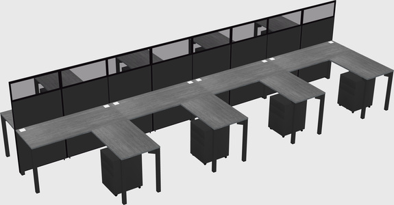 Shared l-shape cubicle
