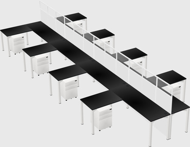 Shared l-shape cubicle