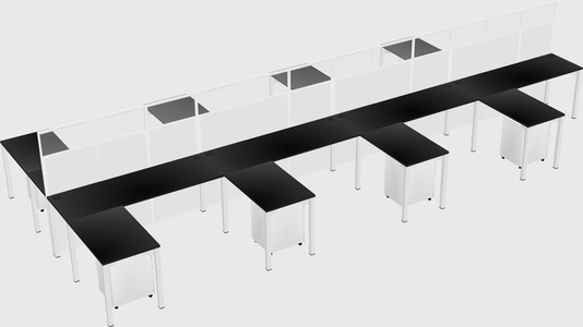 Shared l-shape cubicle