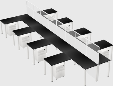 Shared l-shape cubicle