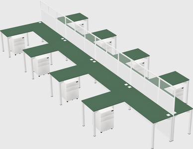 Shared l-shape cubicle