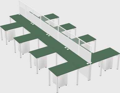 Shared l-shape cubicle