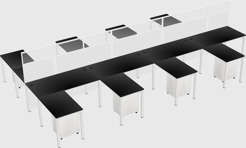 Shared l-shape cubicle