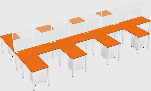 Shared l-shape cubicle