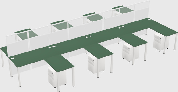 Shared l-shape cubicle