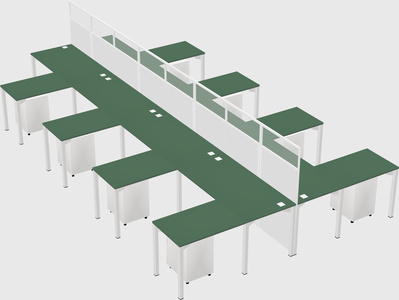 Shared l-shape cubicle