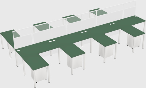 Shared l-shape cubicle