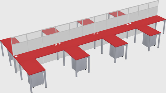 Shared l-shape cubicle