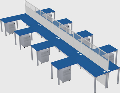 Shared l-shape cubicle