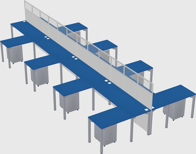 Shared l-shape cubicle