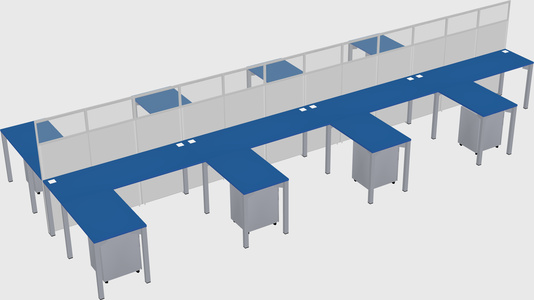 Shared l-shape cubicle