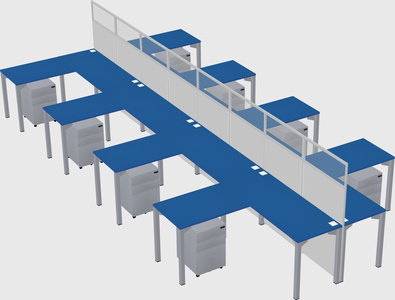 Shared l-shape cubicle