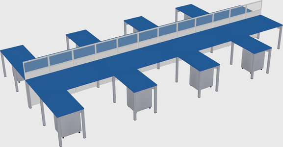 Shared l-shape cubicle