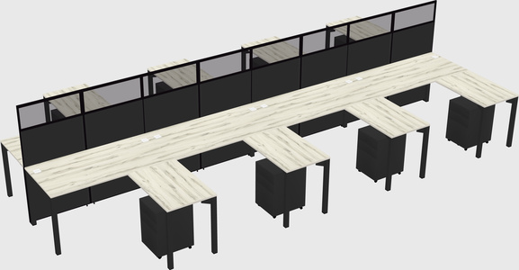 Shared l-shape cubicle
