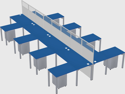 Shared l-shape cubicle