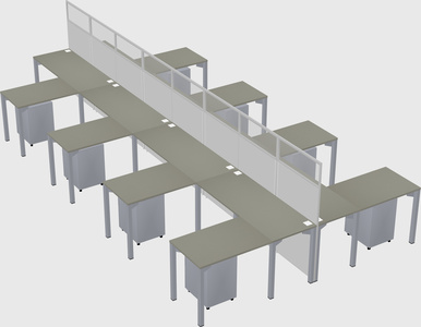Shared l-shape cubicle