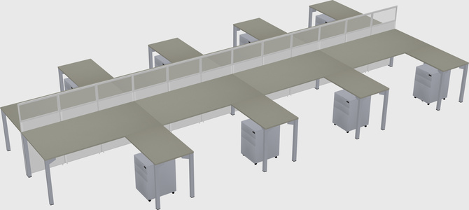 Shared l-shape cubicle
