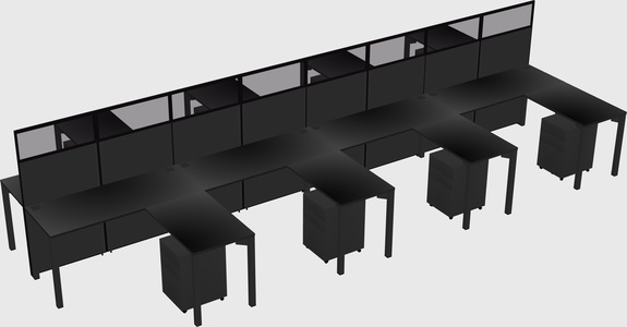 Shared l-shape cubicle