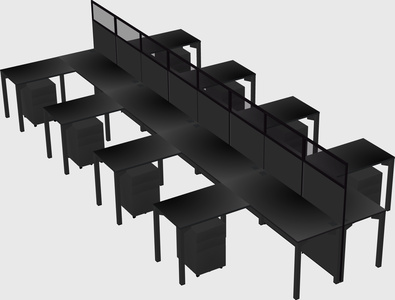 Shared l-shape cubicle