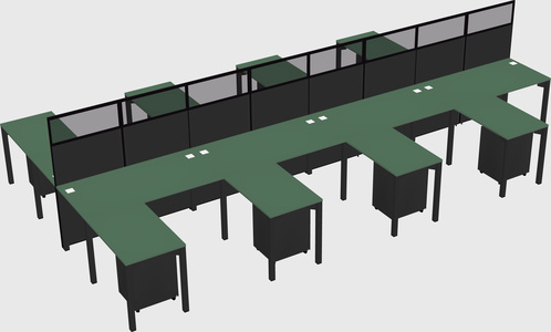 Shared l-shape cubicle