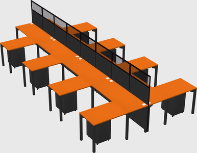 Shared l-shape cubicle