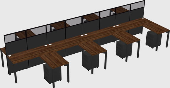 Shared l-shape cubicle