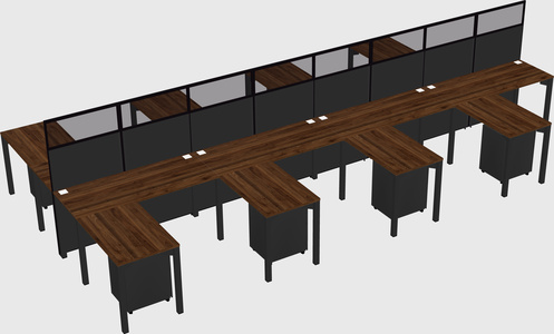Shared l-shape cubicle