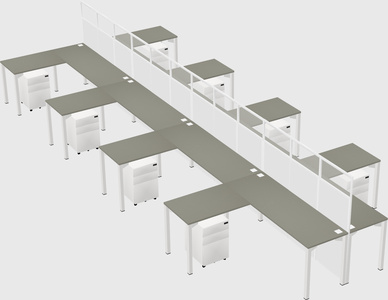 Shared l-shape cubicle