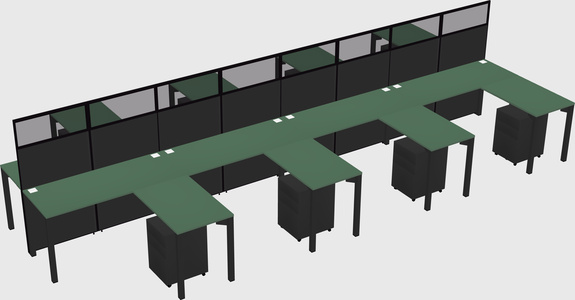 Shared l-shape cubicle