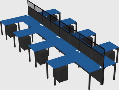 Shared l-shape cubicle