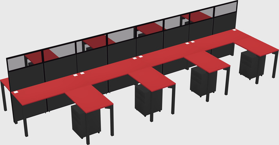 Shared l-shape cubicle