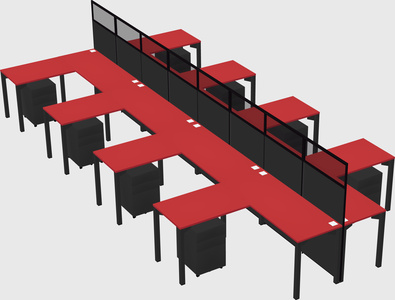 Shared l-shape cubicle