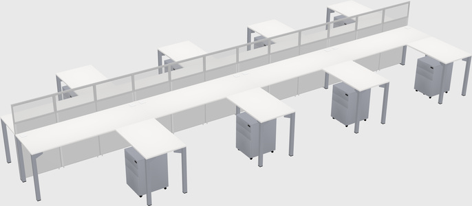 Shared l-shape cubicle