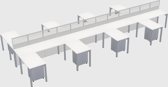 Shared l-shape cubicle