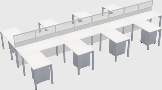 Shared l-shape cubicle