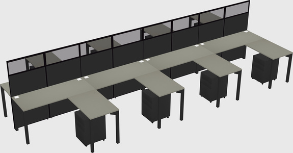 Shared l-shape cubicle