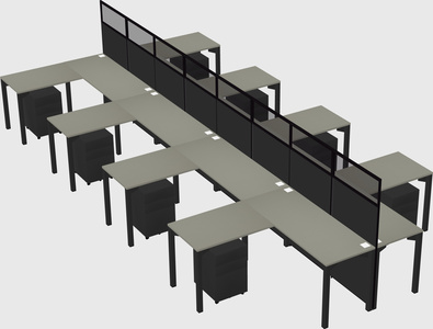 Shared l-shape cubicle