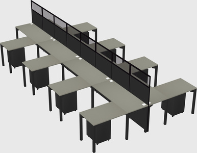 Shared l-shape cubicle