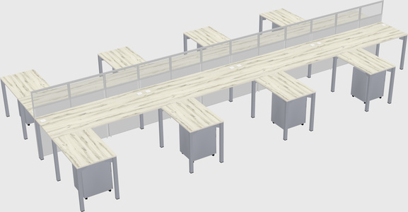 Shared l-shape cubicle